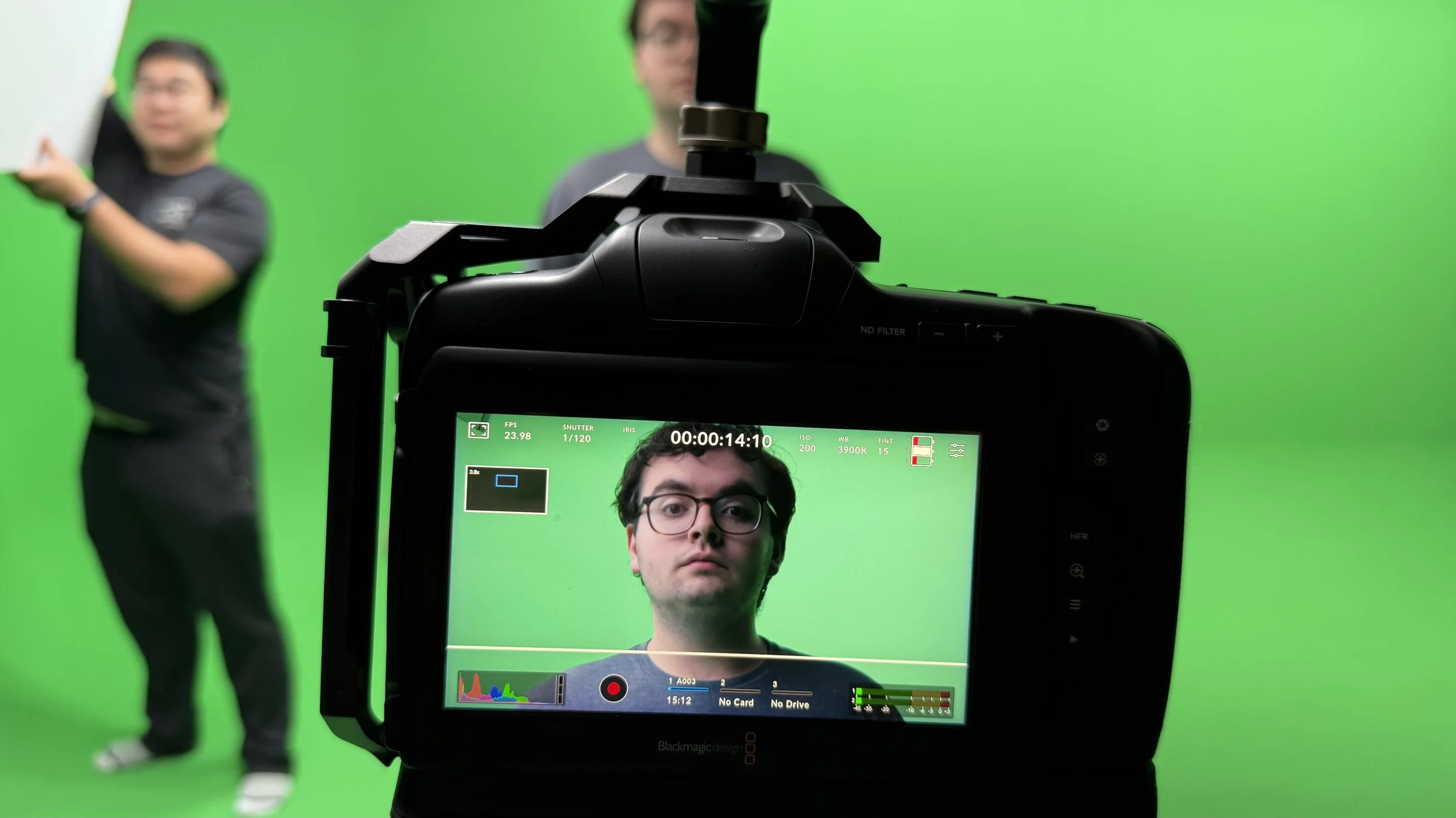 Green screen shoot behind the scenes