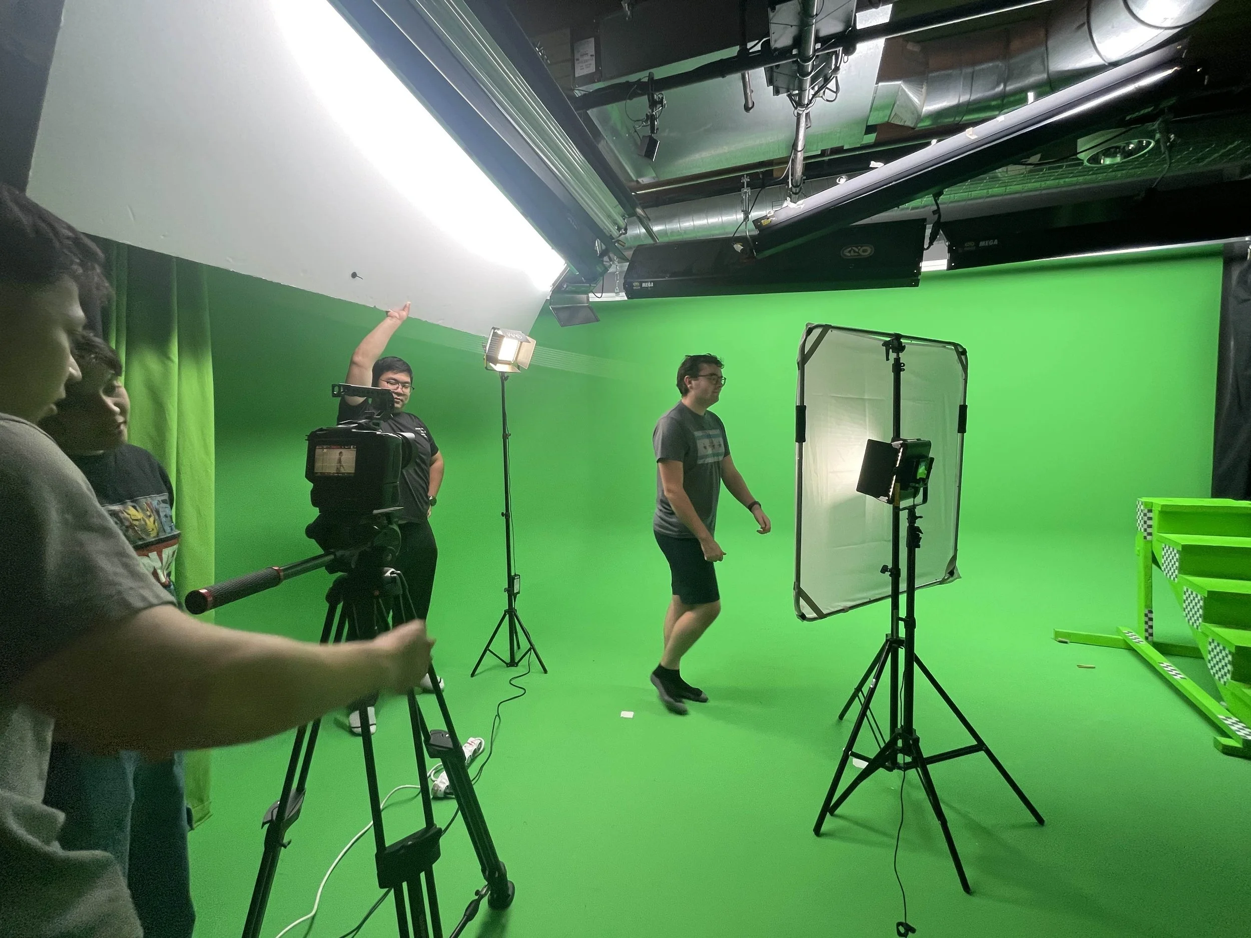 Green screen shoot behind the scenes