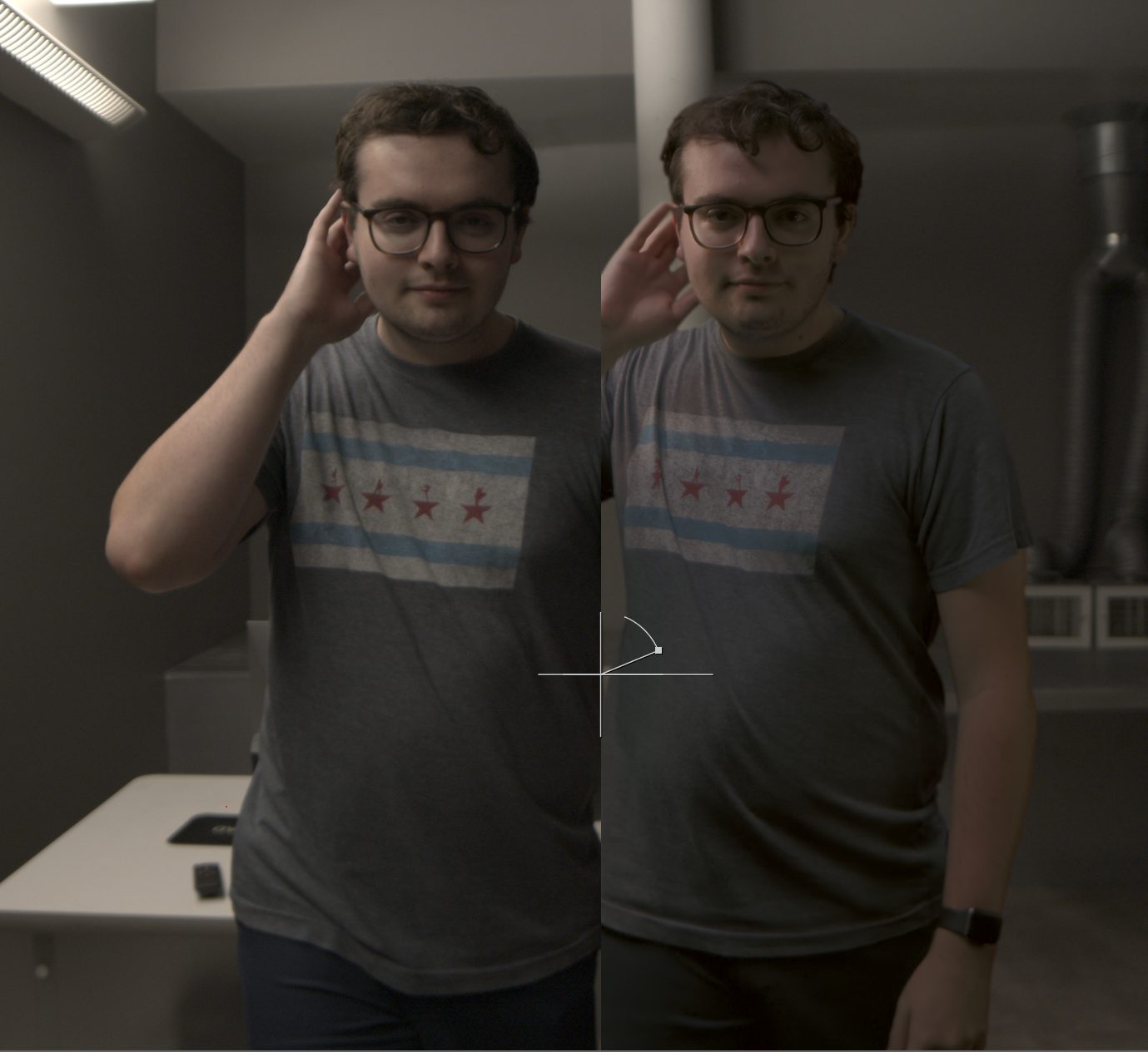 Final green screen composite with matched lighting
