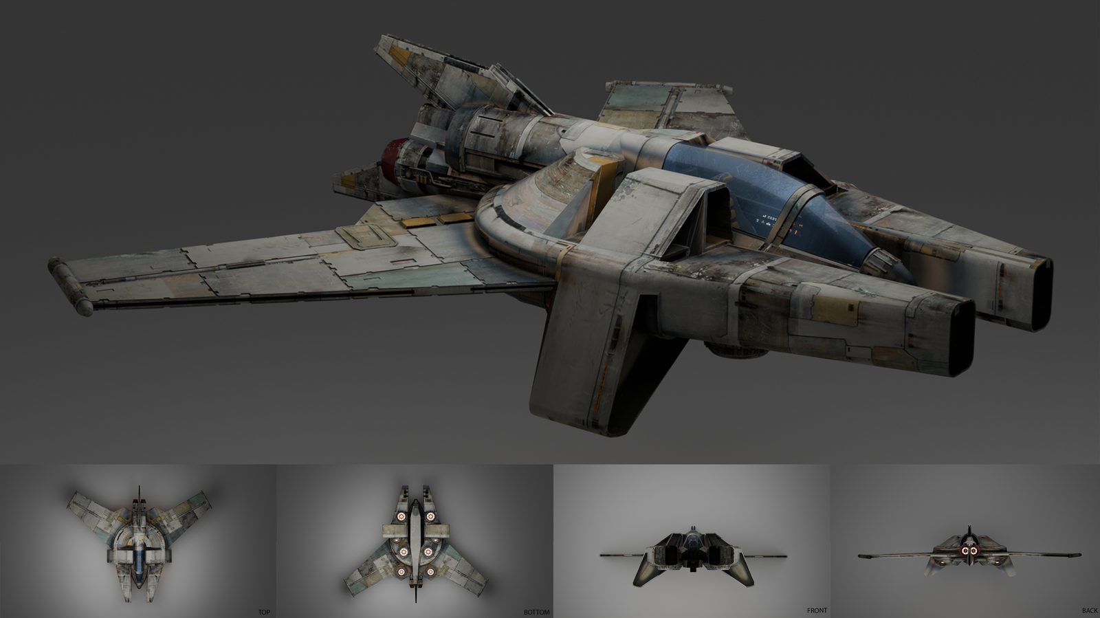 Fighter Jet Concept Art turnaround