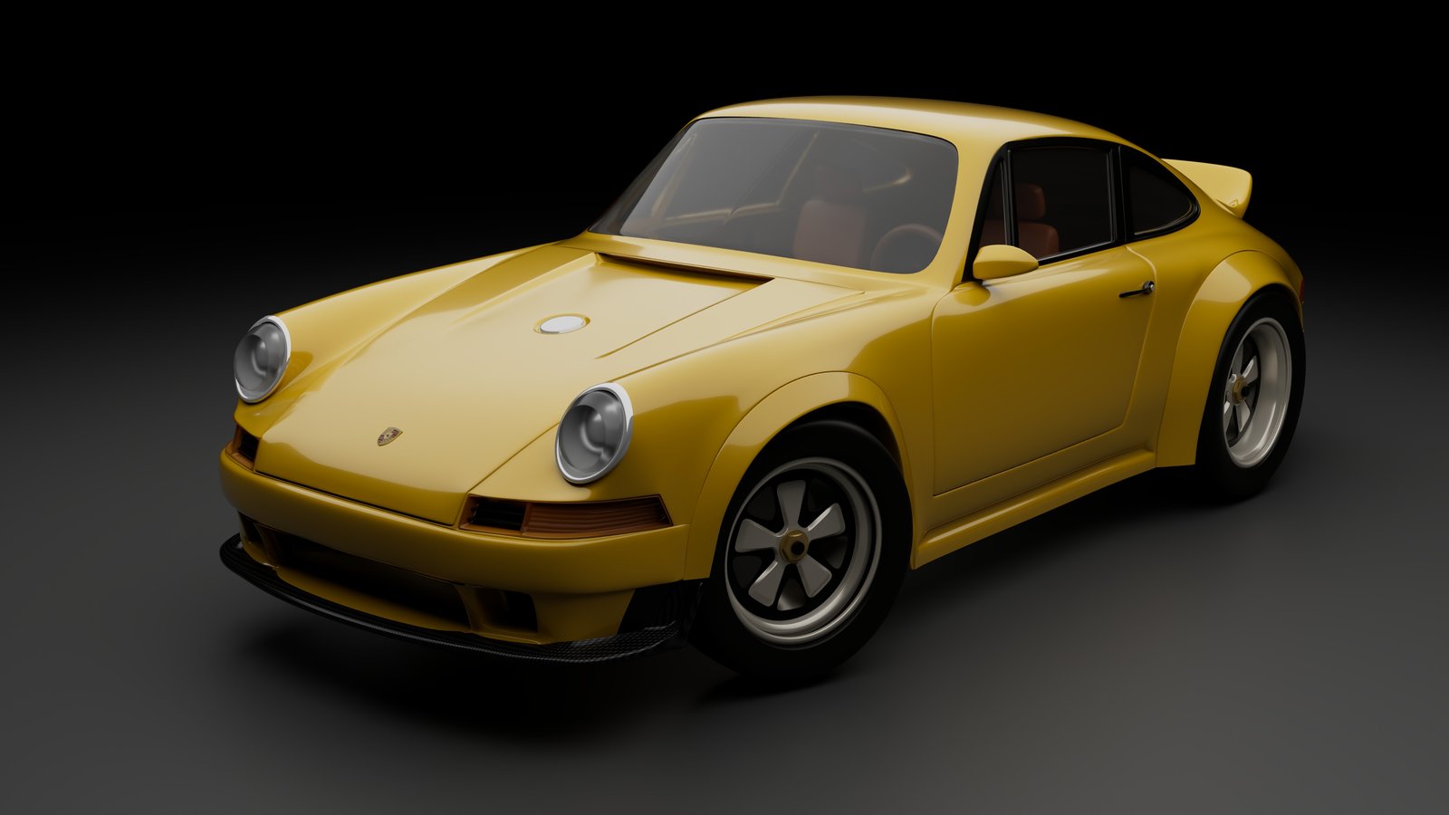 Porsche 911 model and texturing render