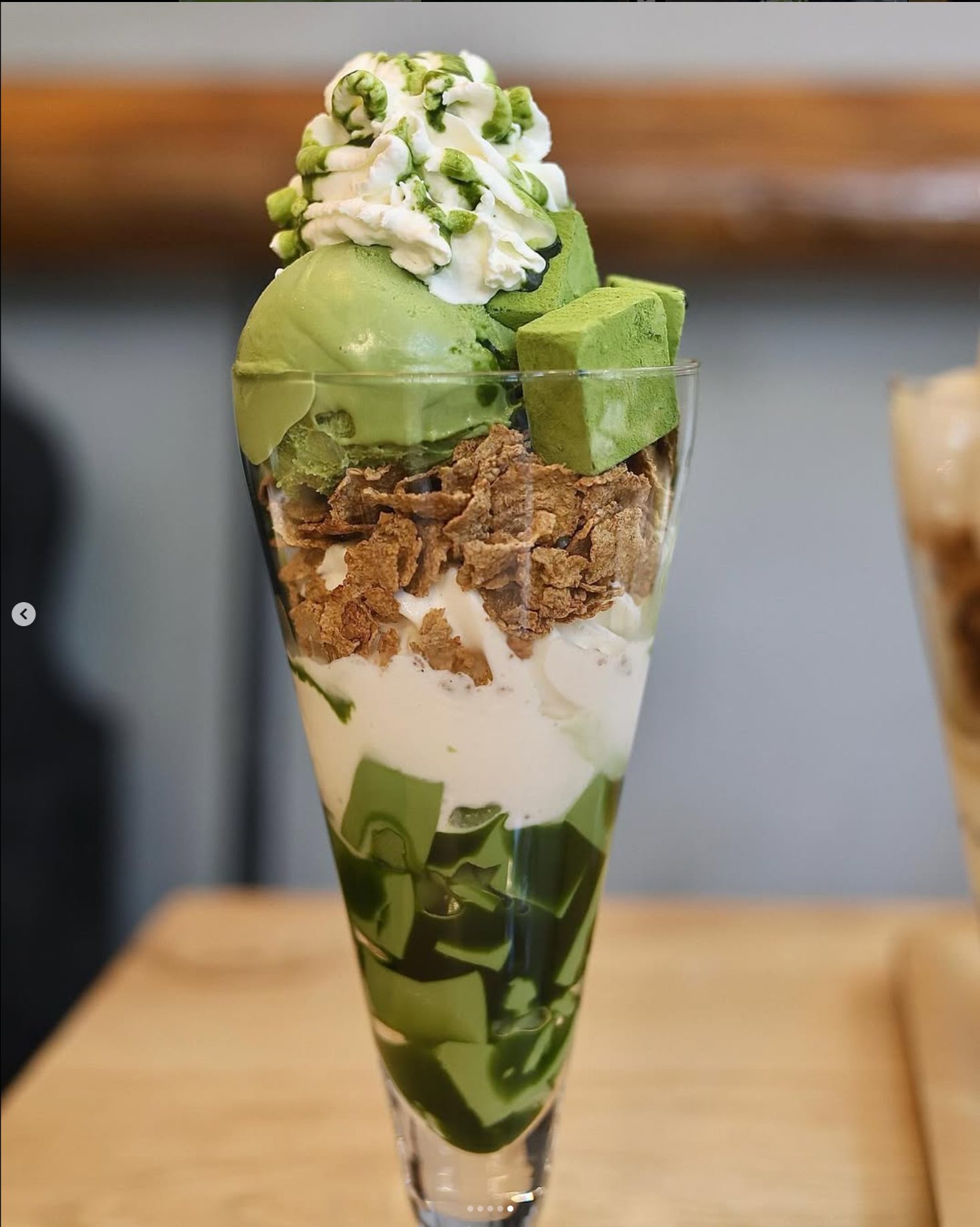 Matcha parfait reference photo, alternate angle