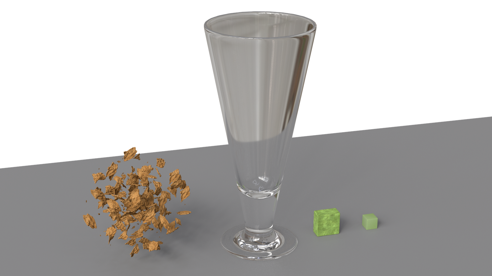 Matcha parfait simulation WIP, stage 1