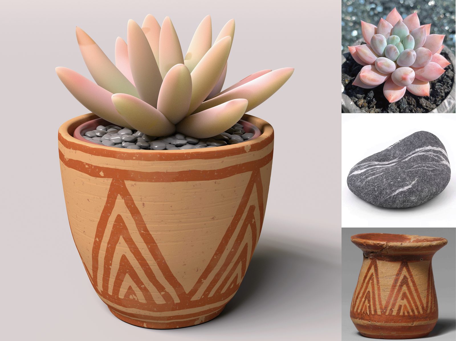 Procedural succulent shading result in Copernicus